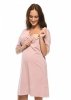 MijaCulture - labour maternity breastfeeding nightdress 4128 Light pink / hearts